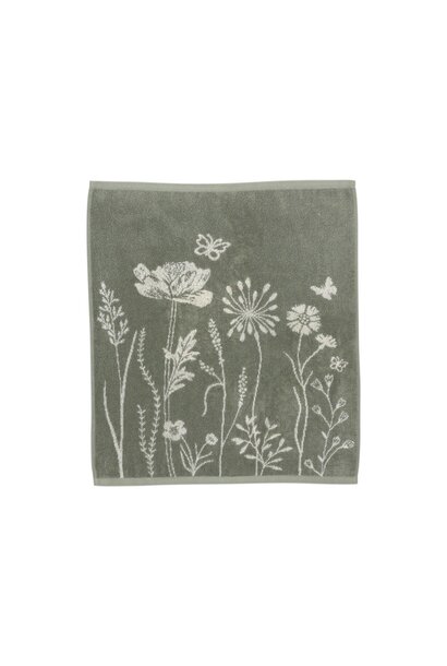 Keuken handdoek Wild Flowers dark green