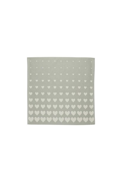 Theedoek Hearts dark green