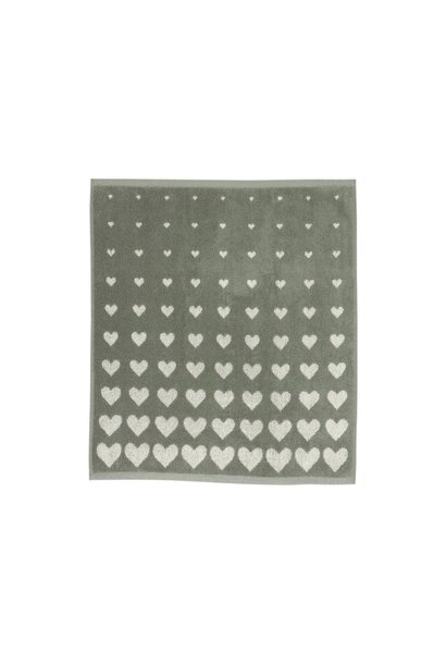 Keuken handdoek Hearts dark green