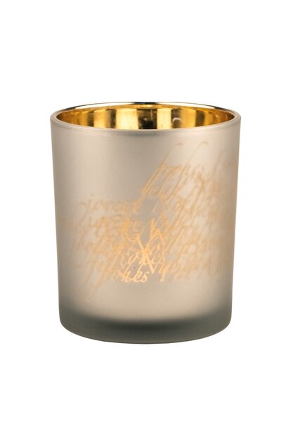 Tea light holder Glossy light Lettering large