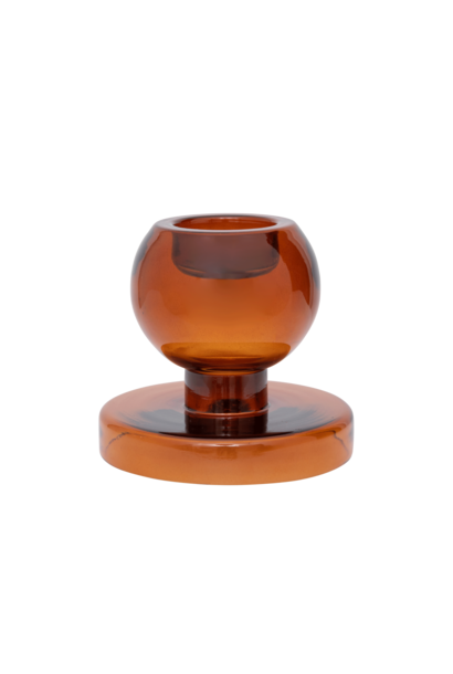 Kandelaar Both Sides recycled glass apricot orange