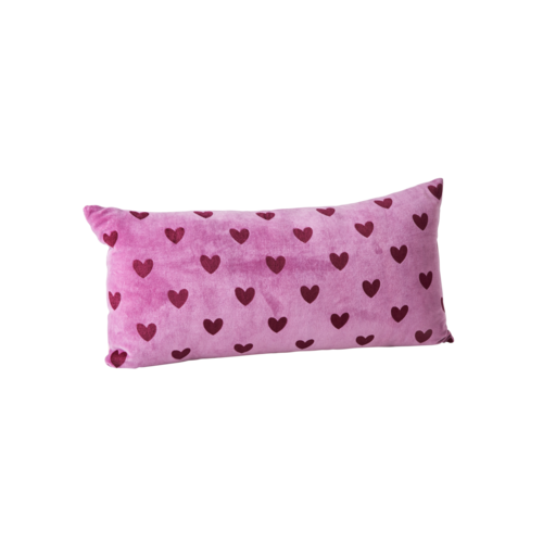 Rice Kussen fluweel rechthoek medium 30x60cm Purple - Maroon Hearts Rice Kussen fluweel rechthoek medium 30x60cm Purple - Maroon Hearts