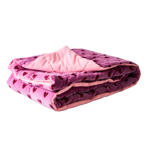 Rice Plaid / Quilt fluweel Hearts Purple and Maroon Rice Plaid / Quilt fluweel Hearts Purple and Maroon