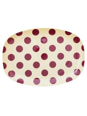 Rice Melamine ovaal bord Purple Dots