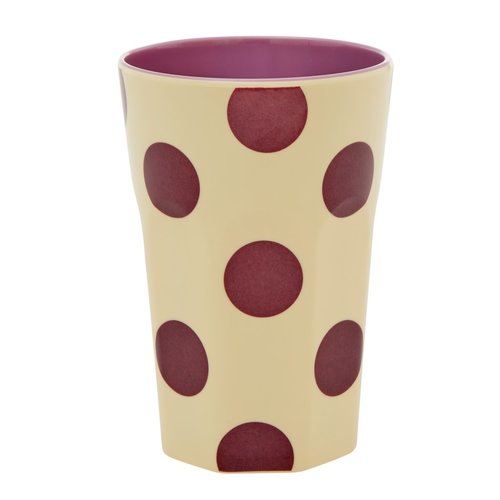 Rice Melamine Tall beker Purple Dots Rice Melamine Tall beker Purple Dots