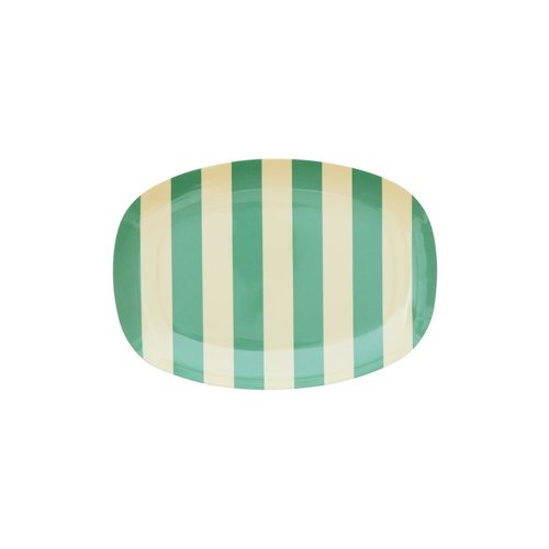 Rice Melamine ovaal bord small Green Stripes Rice Melamine ovaal bord small Green Stripes