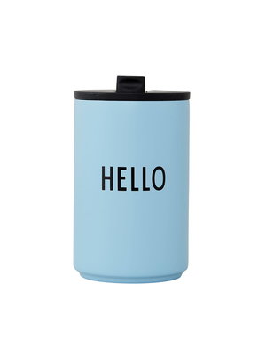 Design Letters Thermos / Geisoleerde Cup 350ml Hello - light blue