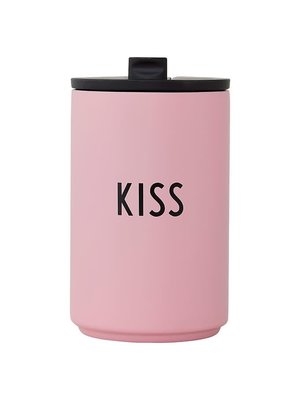 Design Letters Thermos / Geisoleerde Cup beker 350ml Kiss- pink