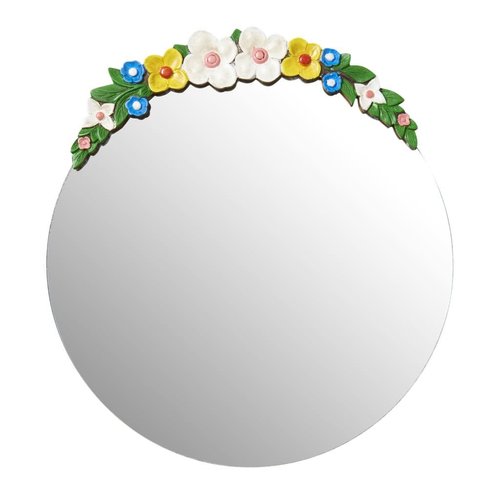 Rice Spiegel rond Flowers Rice Spiegel rond Flowers