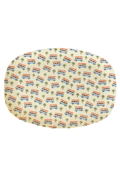 Melamine ovaal bord Cars blue