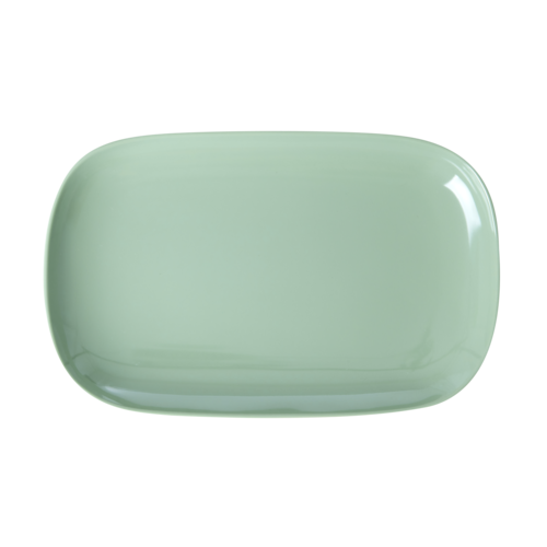 Rice Melamine rechthoekig bord medium green