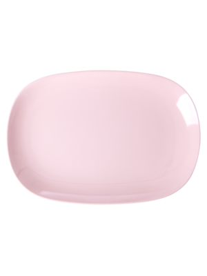Rice Melamine rechthoekig bord large pink