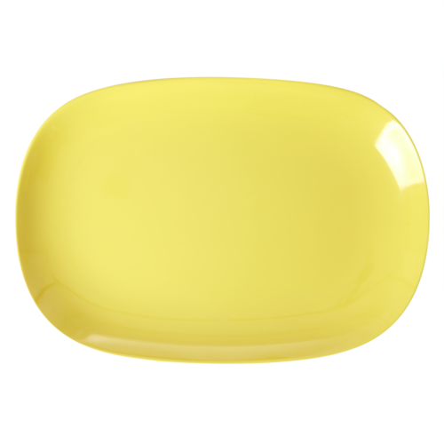 Rice Melamine rechthoekig bord large yellow