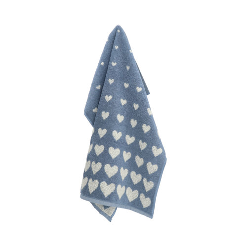 Bunzlau Castle Keuken handdoek Hearts grey-blue