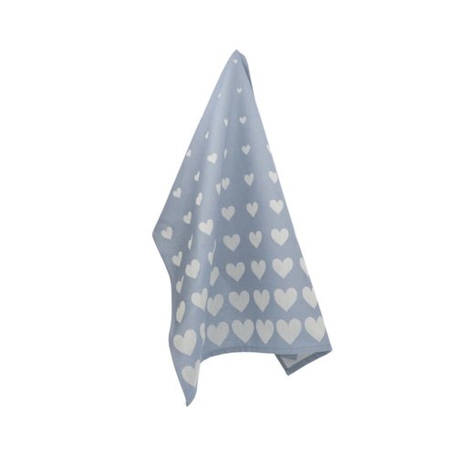 Bunzlau Castle Theedoek Hearts grey-blue Bunzlau Castle Theedoek Hearts grey-blue