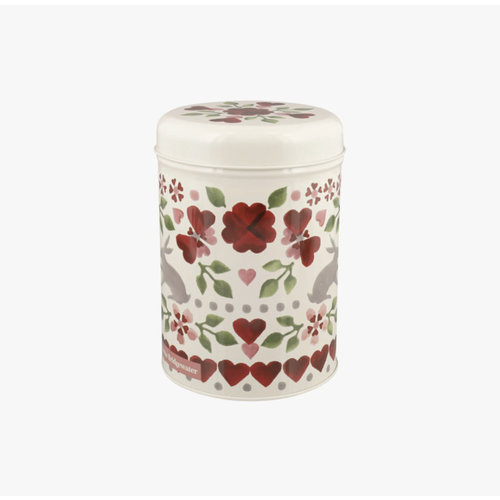 Emma Bridgewater Caddy blik Lovebirds - 2 haasjes met bloem