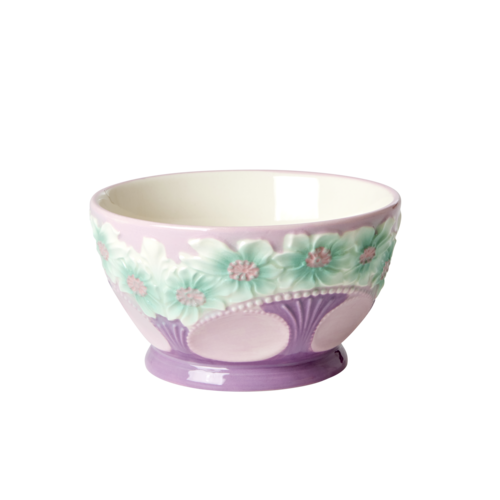 Rice Keramik Schale small Embossed Flower Lavender