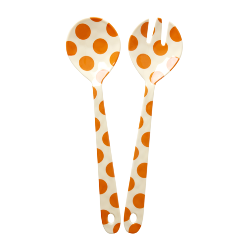 Rice Melamine salade bestek Orange Dots Rice Melamine salade bestek Orange Dots