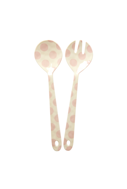 Melamine salade bestek Pink Dots set/2