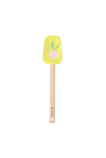 Silicone spatel Yellow met Flower