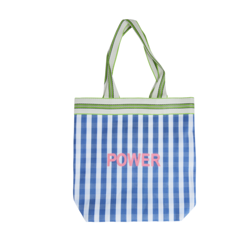 Rice Shopper recycled plastic Power - blue & white stripes