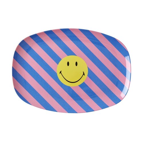 Rice Melamine ovaal bord Striped Smiley Rice Melamine ovaal bord Striped Smiley