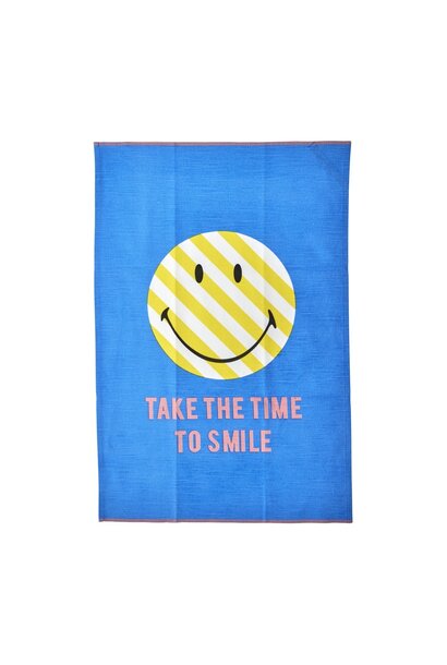 Theedoek Blue - Smiley