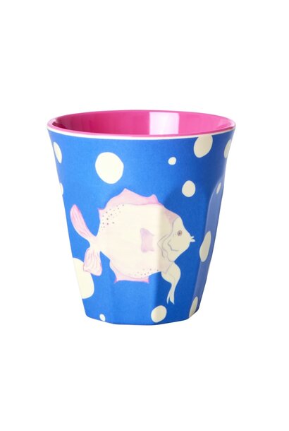 Melamine beker Fish blue