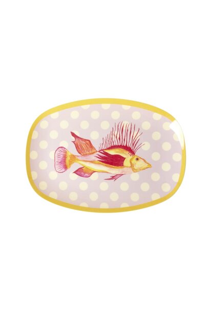 Melamine ovaal bord small Fish lavender