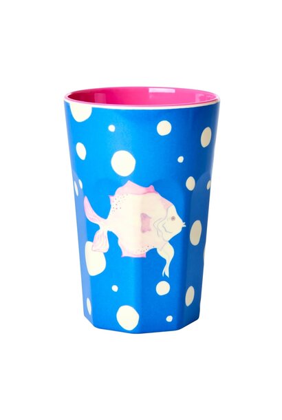 Melamine Tall beker Fish blue