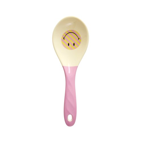 Rice Melamine opschep lepel Smiley - roze