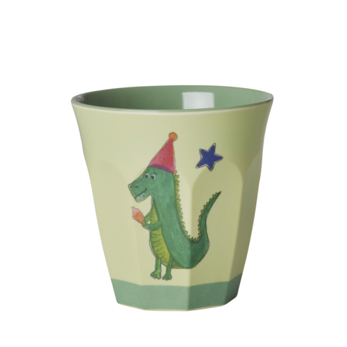 Rice Melamine kids beker small Animals green - Crocodile dark green