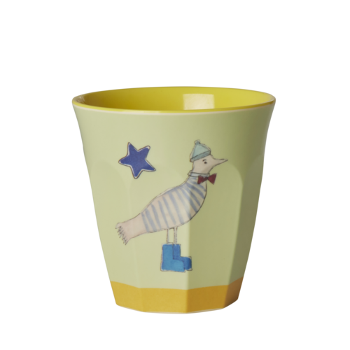 Rice Melamine kids beker small Animals green - Bird yellow Rice Melamine kids beker small Animals green - Bird yellow