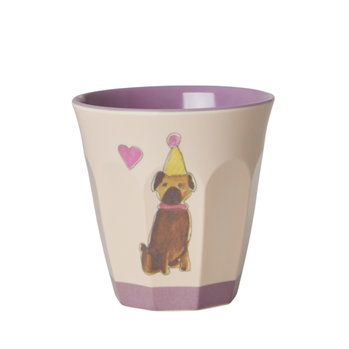 Rice Melamine kids beker small Animals pink - Dog purple Rice Melamine kids beker small Animals pink - Dog purple