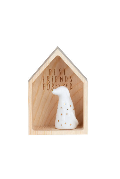 Huisje met hond - Small home for the friendship Dog 4,5x3x6,5cm