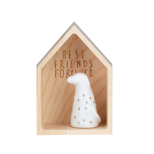 Räder Huisje met hond - Small home for the friendship Dog 4,5x3x6,5cm