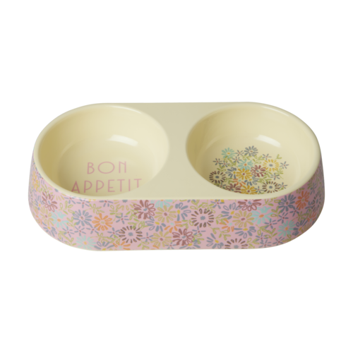 Rice Melamine voerbak voor voer en water - Flower - 2 bakjes Rice Melamine voerbak voor voer en water - Flower - 2 bakjes