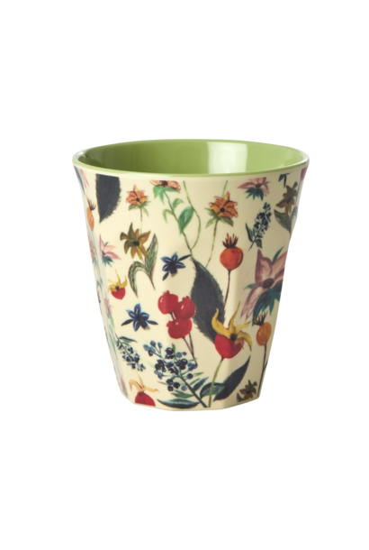 Melamine beker medium Winter Rosebuds