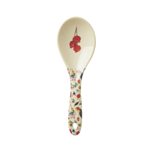 Rice Melamine serving spoon Winter Rosebuds