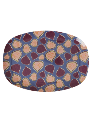 Rice Melamine oval plate Figs in Love