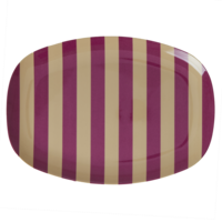 Melamin ovaler Teller Stripes magenta