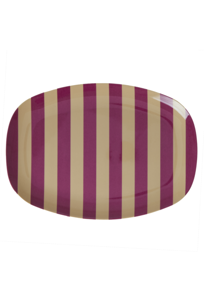 Melamin ovaler Teller Stripes magenta