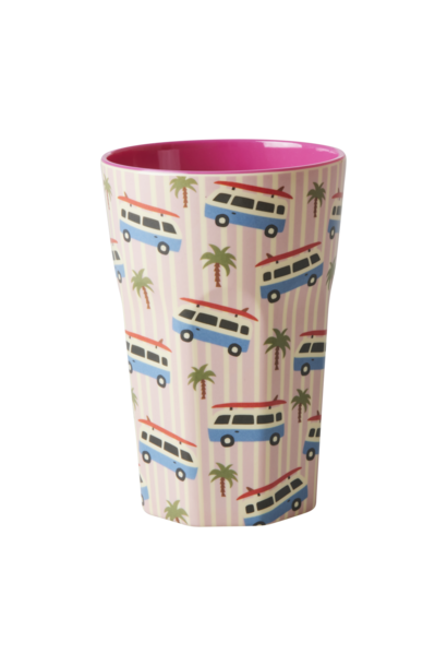 Melamine Tall beker Cars pink