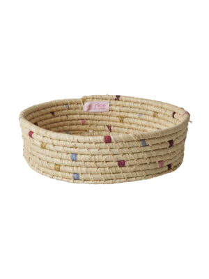 Rice Raffia Brood mand rond large 30cm Small Dots AW23