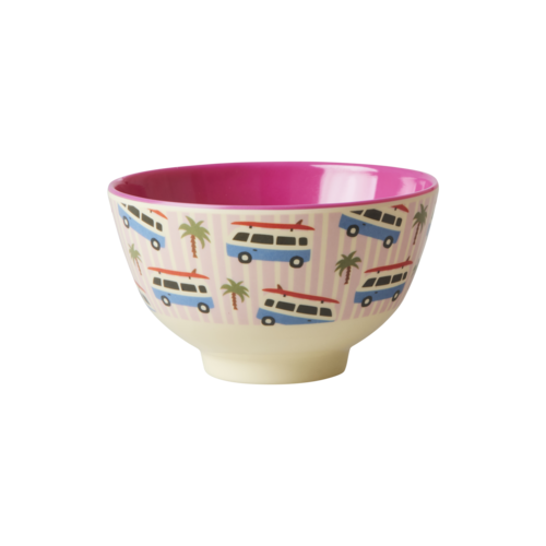 Rice Melamine kom small Cars pink