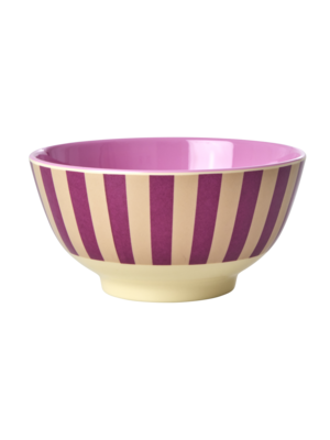 Rice Melamine bowl Stripes magenta