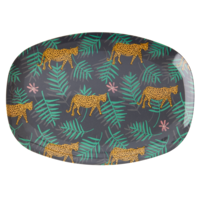 Melamine ovaal bord Leopard and Leaves