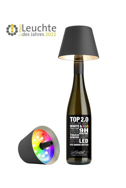 TOP 2.0 led RGBW flessen lamp antraciet