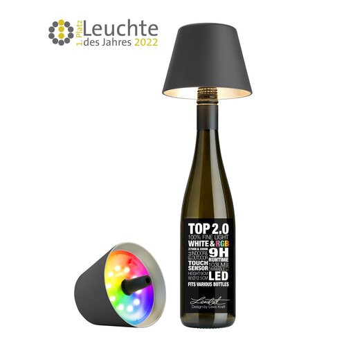 Sompex design for life TOP 2.0 led RGBW flessen lamp antraciet Sompex design for life TOP 2.0 led RGBW flessen lamp antraciet