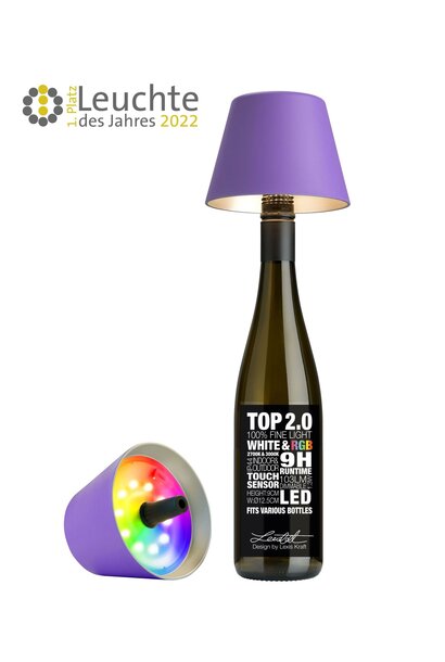 TOP 2.0 led RGBW flessen lamp lila lavender